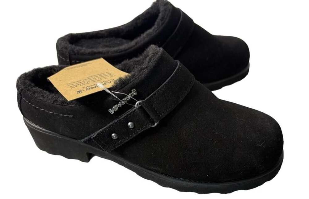 Bearpaw Scottie Clog Black Suede Slippers